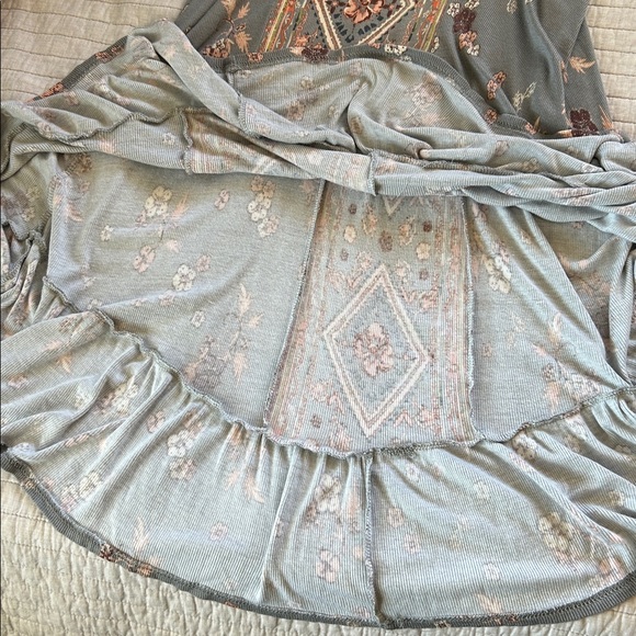 O'Neill Sonoma boho western jersey knit ribbed ruffle hem Halter Dress M L XL - Picture 12 of 13